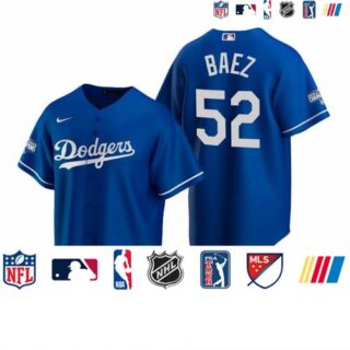 Los Angeles Dodgers #52 Pedro Baez Royal 2020 World Series Champions Replica Jersey