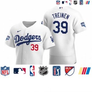 Los Angeles Dodgers 39 Blake Treinen White 2020 World Series Champions Authentic Jersey