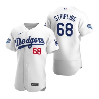 Los Angeles Dodgers 68 Ross Stripling White 2020 World Series Champions Authentic Jersey