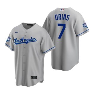 Los Angeles Dodgers 7 Julio Urias Gray 2020 World Series Champions Road Replica Jersey
