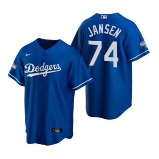 Los Angeles Dodgers 74 Kenley Jansen Royal 2020 World Series Champions Replica Jersey
