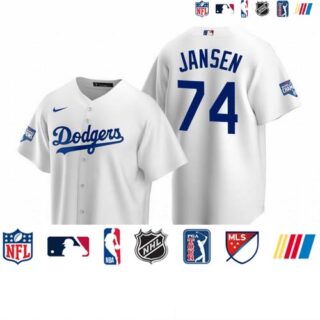 Los Angeles Dodgers 74 Kenley Jansen White 2020 World Series Champions Replica Jersey
