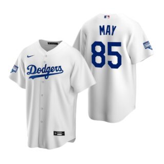 Los Angeles Dodgers 85 Dustin May White 2020 World Series Champions Replica Jersey