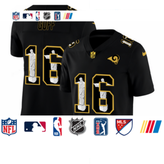 Los Angeles Rams #16 Jared Goff Men's Nike Carbon Black Vapor Cristo Redentor Limited NFL Jersey