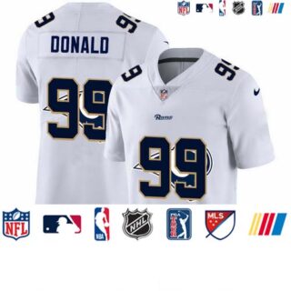 Los Angeles Rams #99 Aaron Donald White Men's Nike Team Logo Dual Overlap Limited NFL Jersey