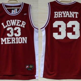 Lower Merion Aces 33 Kobe Bryant Red High School Mesh Basketball Jersey