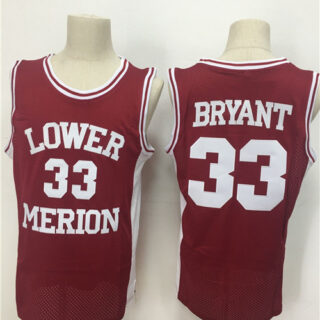Lower Merion Aces 33 Kobe Bryant Red High School Mesh Basketball Jersey