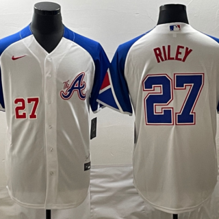 MLB Braves 27 Riley White City Connect Cool Base Men Jerseys