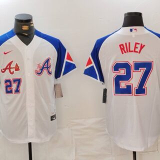 MLB Braves 27 Riley White City Connect Nike Cool Base Men Jerseys
