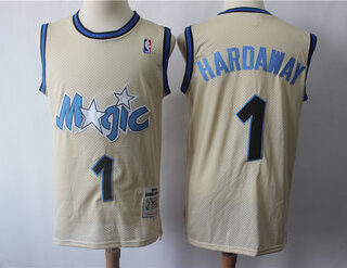 Magic 1 Penny Hardaway Cream Hardwood Classics Jersey