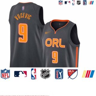 Magic #9 Nikola Vucevic Charcoal Basketball Swingman City Edition 2019 20 Jersey