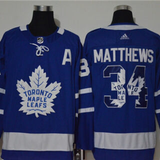 Maple Leafs 34 Auston Matthews Blue Adidas Fashion Jersey