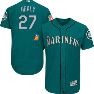 Mariners #27 Ryon Healy Green Flexbase Authentic Collection Stitched Baseball Jersey