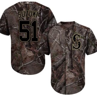 Mariners #51 Ichiro Suzuki Camo Realtree Collection Cool Base Stitched Baseball Jersey