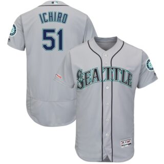 Mariners 51 Ichiro Suzuki Gray 150th Patch Flexbase Jersey
