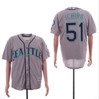 Mariners 51 Ichiro Suzuki Gray Cool Base Jersey