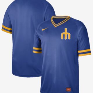 Mariners Blank Royal Authentic Cooperstown Collection Stitched Baseball Jersey