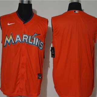 Marlins Blank Orange Nike Cool Base Sleeveless Jersey