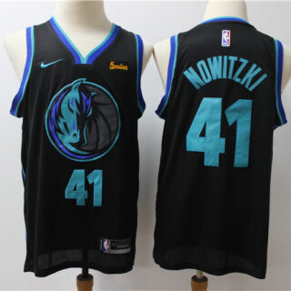Mavericks 41 Dirk Nowitzki Black City Edition Nike Swingman Jersey