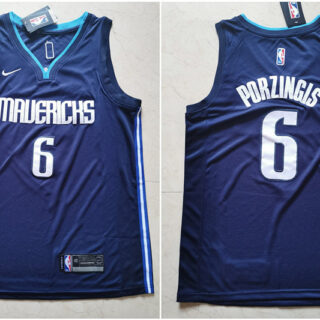 Mavericks 6 Kristaps Porzingis Navy Nike Swingman Jerseys