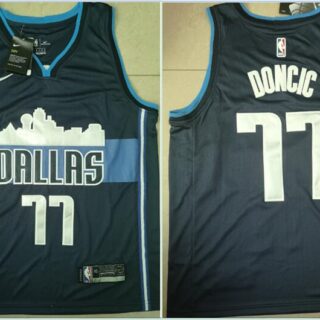 Mavericks 77 Luka Doncic Black Nike Swingman Jersey
