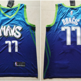 Mavericks 77 Luka Doncic Blue 2019-20 City Edition Nike Swingman Jersey