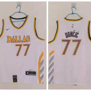 Mavericks 77 Luka Doncic White 2020-21 City Edition Nike Swingman Jersey