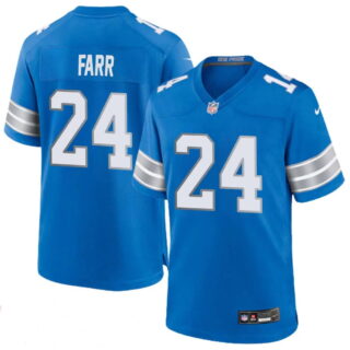 Men's Mel Farr #24 Men's Detroit Lions Home Game 2024 Jersey – Blue