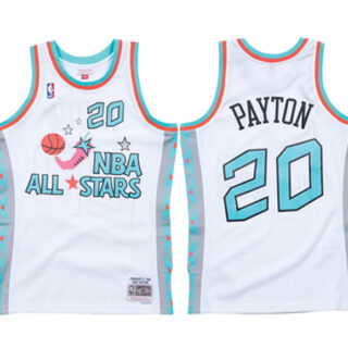 Men's 1996 All-Star #20 Gary Payton White Swingman Stitched Basketball Jersey