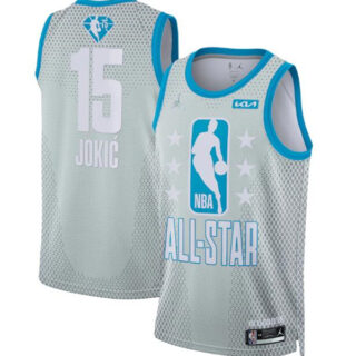 Men's 2022 All-Star #15 Nikola Jokic Gray Stitched Jersey