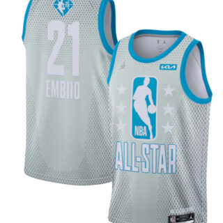 Men's 2022 All-Star #21 Joel Embiid Blue Eastern Conference Gray Eastern Conference Stitched Basketball Jersey