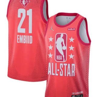 Men's 2022 All-Star #21 Joel Embiid Maroon Stitched Basketball Jersey