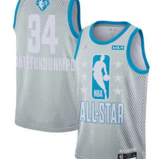 Men's 2022 All-Star #34 Giannis Antetokounmpo Gray Stitched Basketball Jerseys