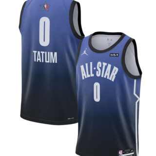 Men's 2023 All-Star #0 Jayson Tatum Blue Game Swingman Stitched Basketball Jersey