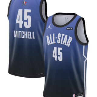 Men's 2023 All-Star #45 Donovan Mitchell Blue Game Swingman Stitched Basketball Jersey