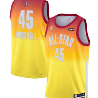 Men's 2023 All-Star #45 Donovan Mitchell Oraange Game Swingman Stitched Basketball Jersey