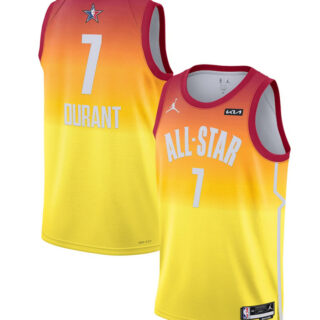 Men's 2023 All-Star #7 Kevin Durant Orange Game Swingman Stitched Basketball Jersey
