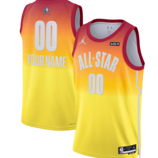 Men's 2023 All-Star Active Player Custom Orange Game Swingman Stitched Basketball Jersey