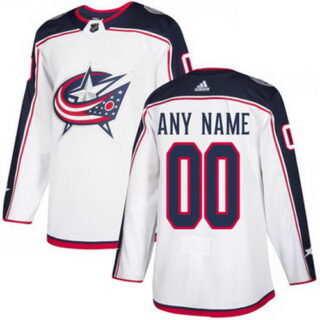 Men's Adidas Blue Jackets Personalized Authentic White Road NHL Jersey