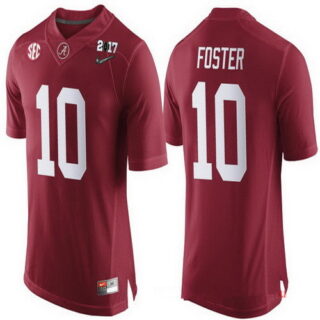 Men's Alabama Crimson Tide #10 Reuben Foster Red 2017 Championship Game Patch Stitched CFP Nike Limited Jersey