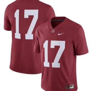 Men's Alabama Crimson Tide #17 Jaylen Waddle Red Stitched Football Jersey
