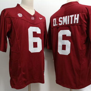 Men's Alabama Crimson Tide #6 DeVonta Smith Red Stitched Jersey