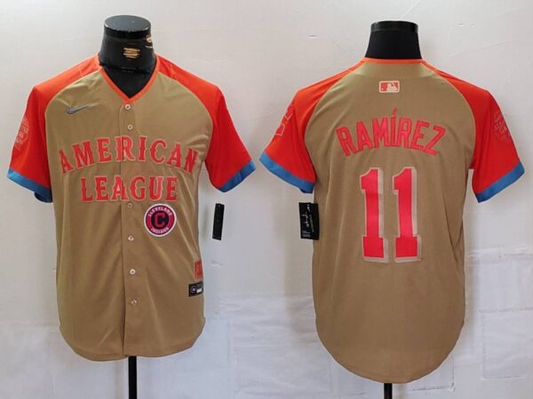 Men's American League #11 José Ramírez Cream 2024 All-Star Limited Stitched Jerseys