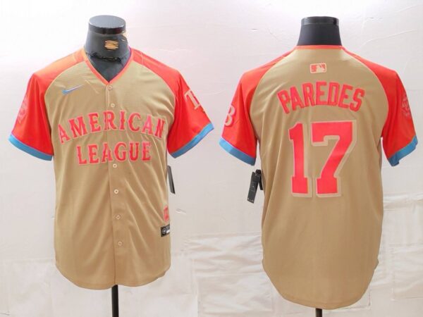 Men's American League #17 Isaac Paredes Cream 2024 All-Star Limited Stitched Jerseys
