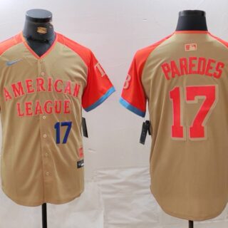Men's American League #17 Isaac Paredes Cream 2024 All-Star Limited Stitched Jerseys