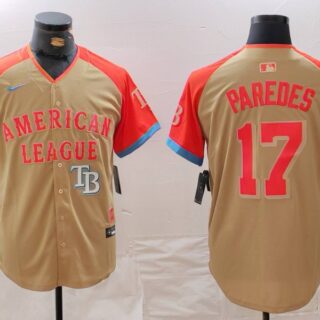 Men's American League #17 Isaac Paredes Cream 2024 All-Star Limited Stitched Jerseys