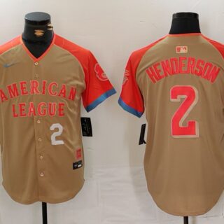 Men's American League #2 Gunnar Henderson Cream 2024 All-Star Elite Stitched Baseball Jerseys