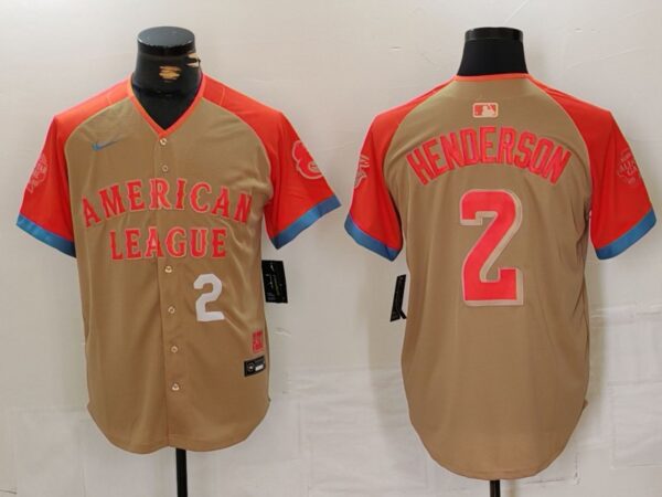 Men's American League #2 Gunnar Henderson Cream 2024 All-Star Elite Stitched Baseball Jerseys