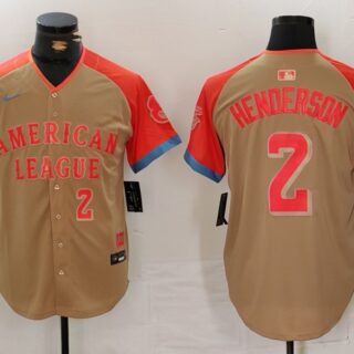 Men's American League #2 Gunnar Henderson Cream 2024 All-Star Elite Stitched Baseball Jersey
