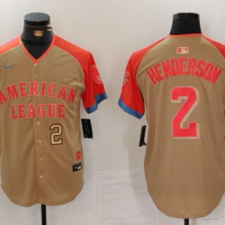 Men's American League #2 Gunnar Henderson Cream 2024 All-Star Elite Stitched Baseball Jerseys